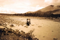 Cable car over the Kennicot River, hand hauled