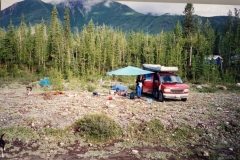 Camp Kitchen set up McCarthy. Tents at some distance from food because of bears
