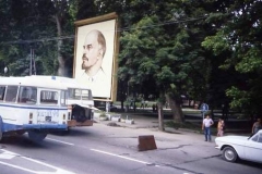 Broken down bus in front of Lenin