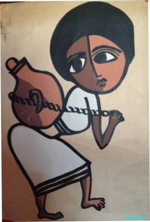 Stylised-painting-of-woman-fetching-water-Bahar-Dar-Ethiopia