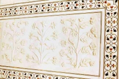 Detail, inlay and carving, Taj Mahal