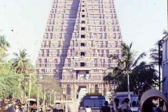 Gopuram, or entrance tower, Sri Ranganathaswamy Temple, Srirangam Tamil Nadu. Largest Hindu temple complex in India