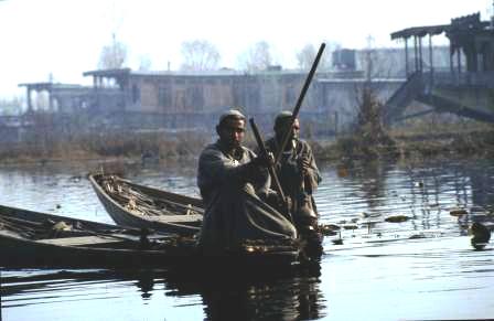 Shikhara boatmen on Dal Lake, Srinagar, Kashmir
