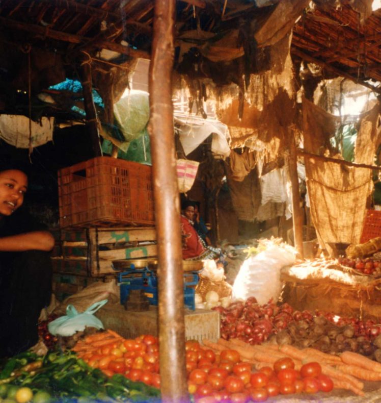 A normal market day in lowland Yemen, after rain